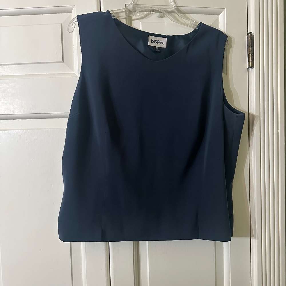 Blue Kasper Shell Top, Size 16, Excellent Condition!!!